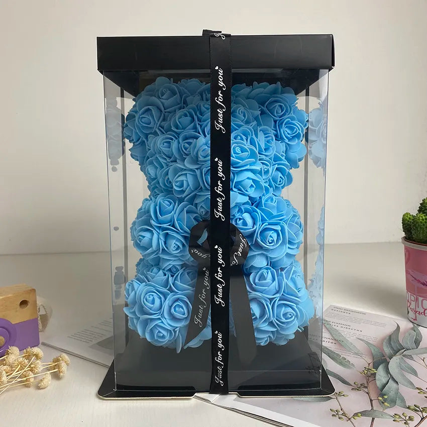 Hand Made Roses Bear Teddy Bears with 14 Colors 25CM High-grade DIY Gifts Christmas Gift / Wedding / Valentine's Day / Decoration