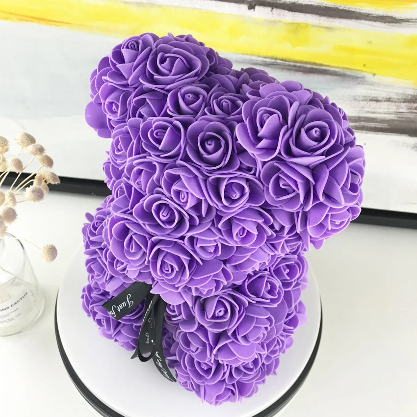 Hand Made Roses Bear Teddy Bears with 14 Colors 25CM High-grade DIY Gifts Christmas Gift / Wedding / Valentine's Day / Decoration