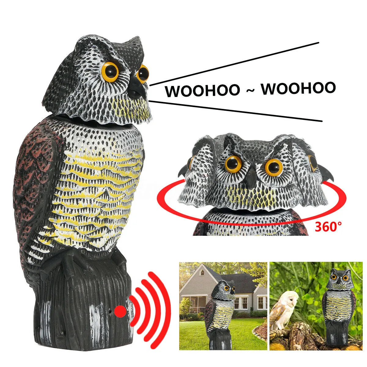 Fake Owl Decoy Plastic Owl Scarecrow Sculpture