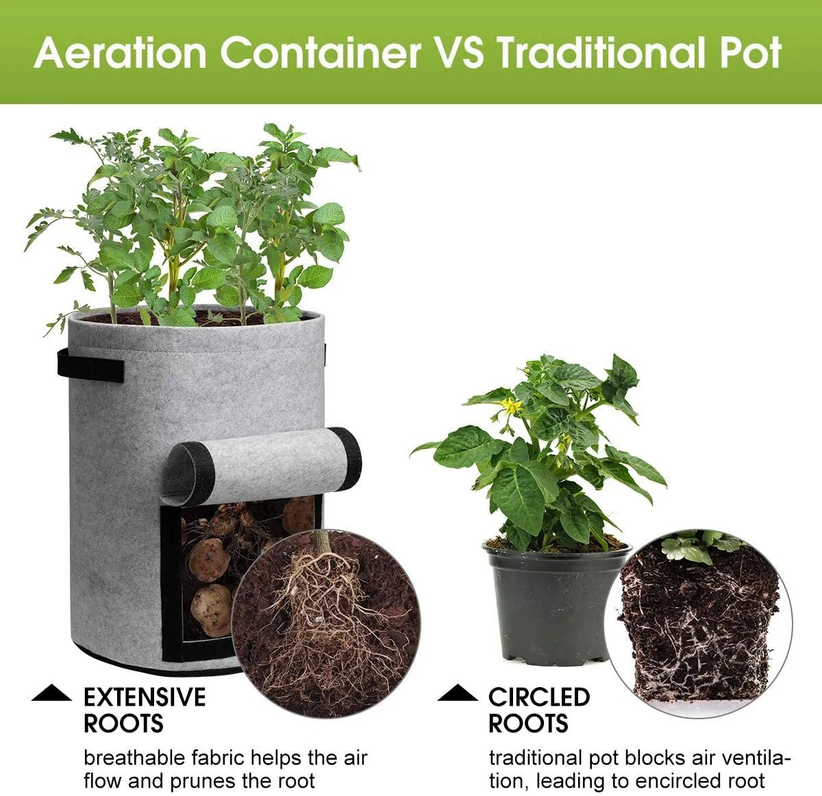 Felt plant grow bags nonwoven fabric garden potato pot