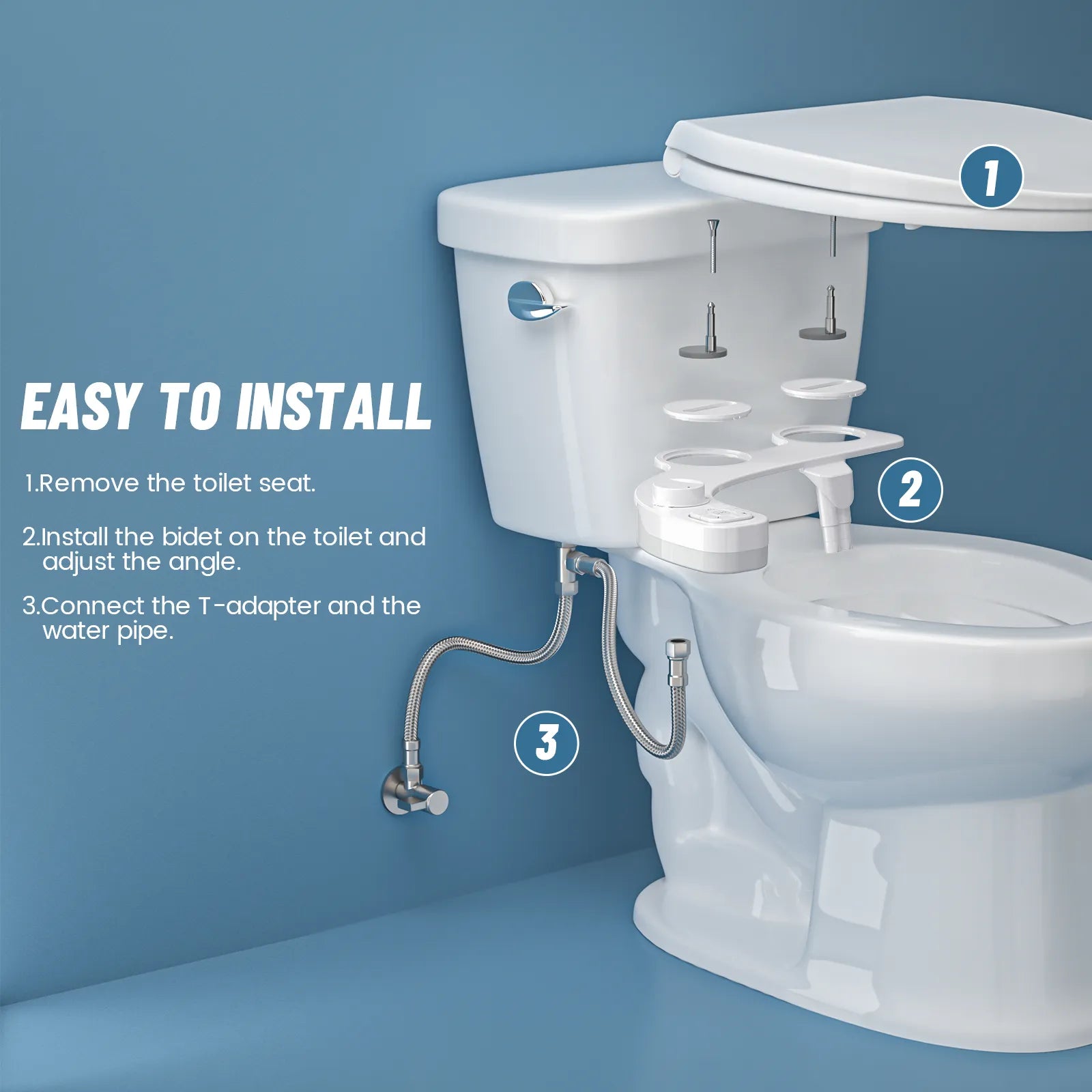 Non-Electric Bidet - Self Cleaning Dual Nozzle (Frontal and Rear Wash)