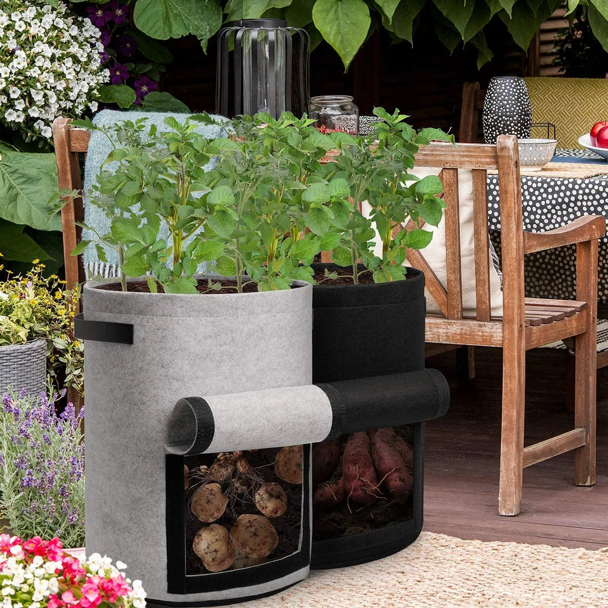 Felt plant grow bags nonwoven fabric garden potato pot