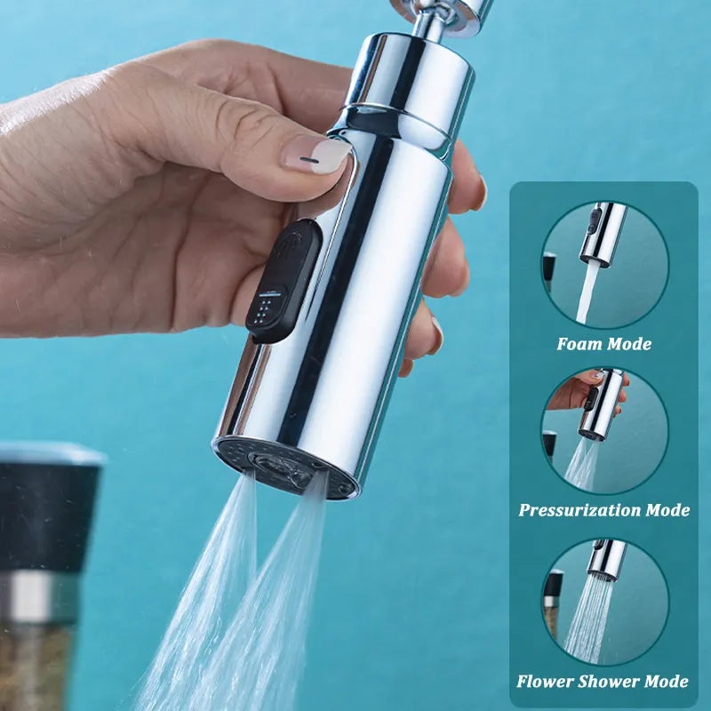 Kitchen Faucet Aerator with 3 Modes of Anti-splash Tap Extender