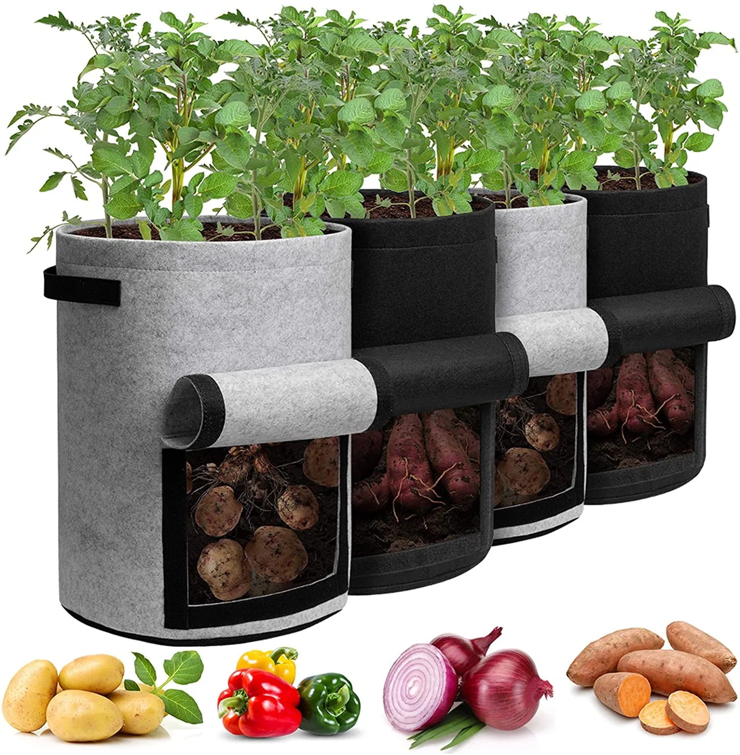 Felt plant grow bags nonwoven fabric garden potato pot