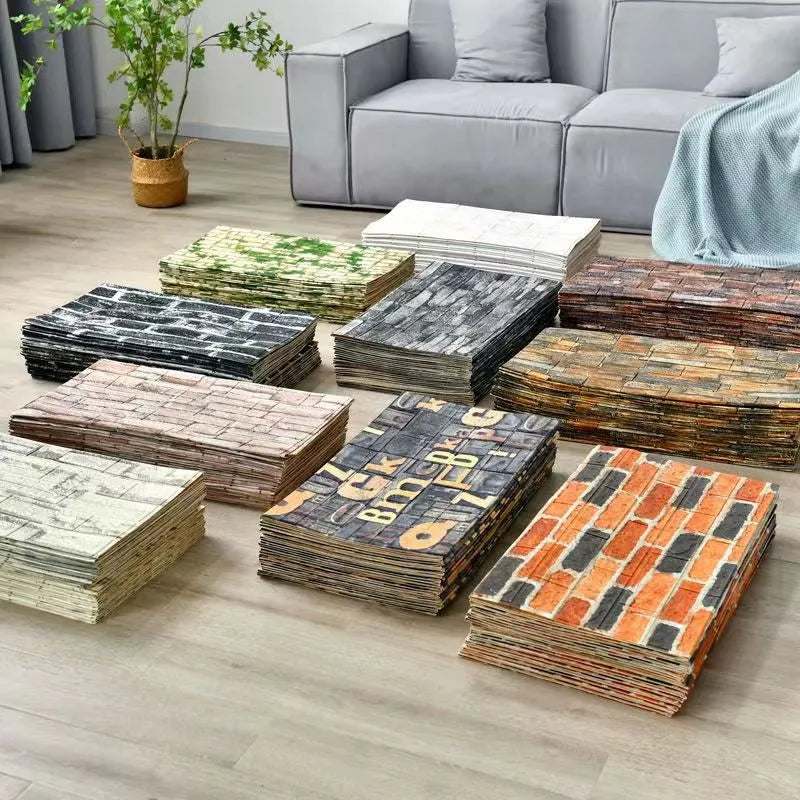 3D Wallpaper Decoration Self-adhesive Antique Foam Brick Wallpaper