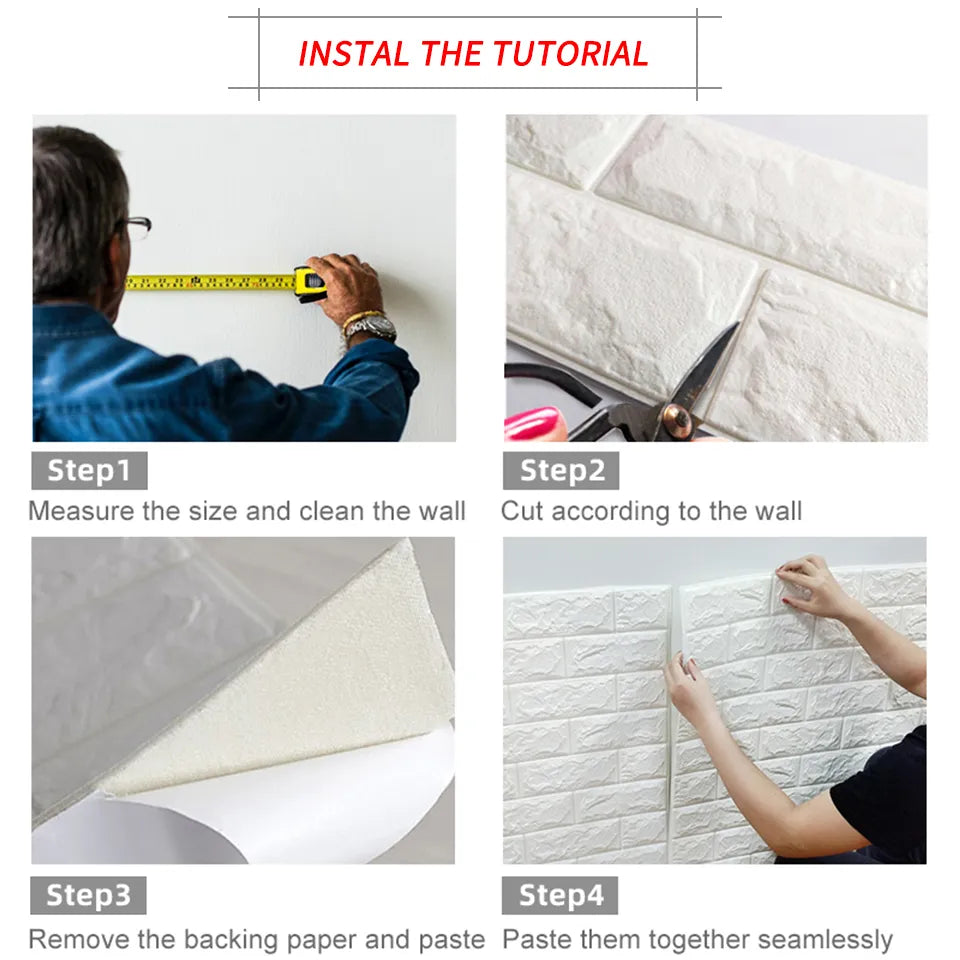 3D Wallpaper Decoration Self-adhesive Antique Foam Brick Wallpaper