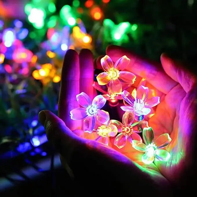 Solar LED Light Outdoor Garden Decoration Crystal Cherry Lights Waterproof Solar Powered Patio Light for Garden Party Christmas