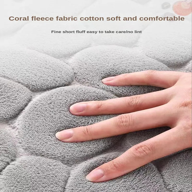 3D Non Slip Bathroom Mat Cobblestone Embossed Bath Mats