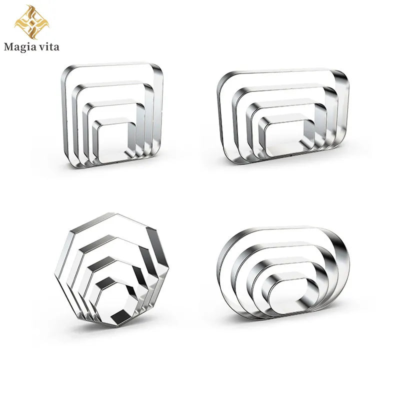 DIY Geometry Rectangular Metal Cookie Cutter For Biscuit Mold And Stamp Fondant Pastry Cake Baking Tools Kitchen Accessories