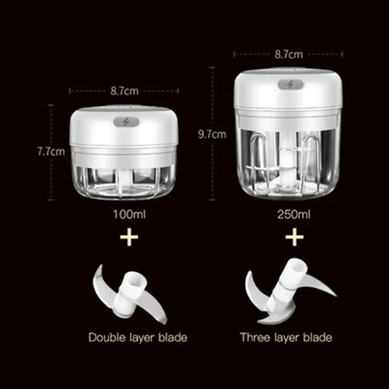 Electric Garlic Masher Mini Chopper Vegetable Chili Meat Ginger Masher