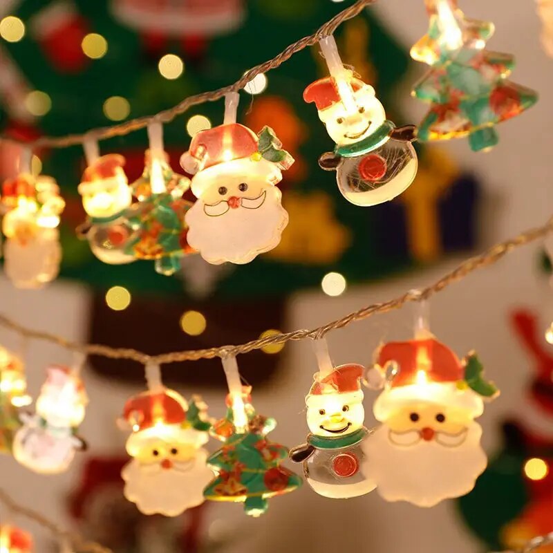 Christmas Tree LED Light 1.5M x10 Xmas Hanging Lamp Fairy Light Garland Home Decoration Ornament 2024 New Year Gifts