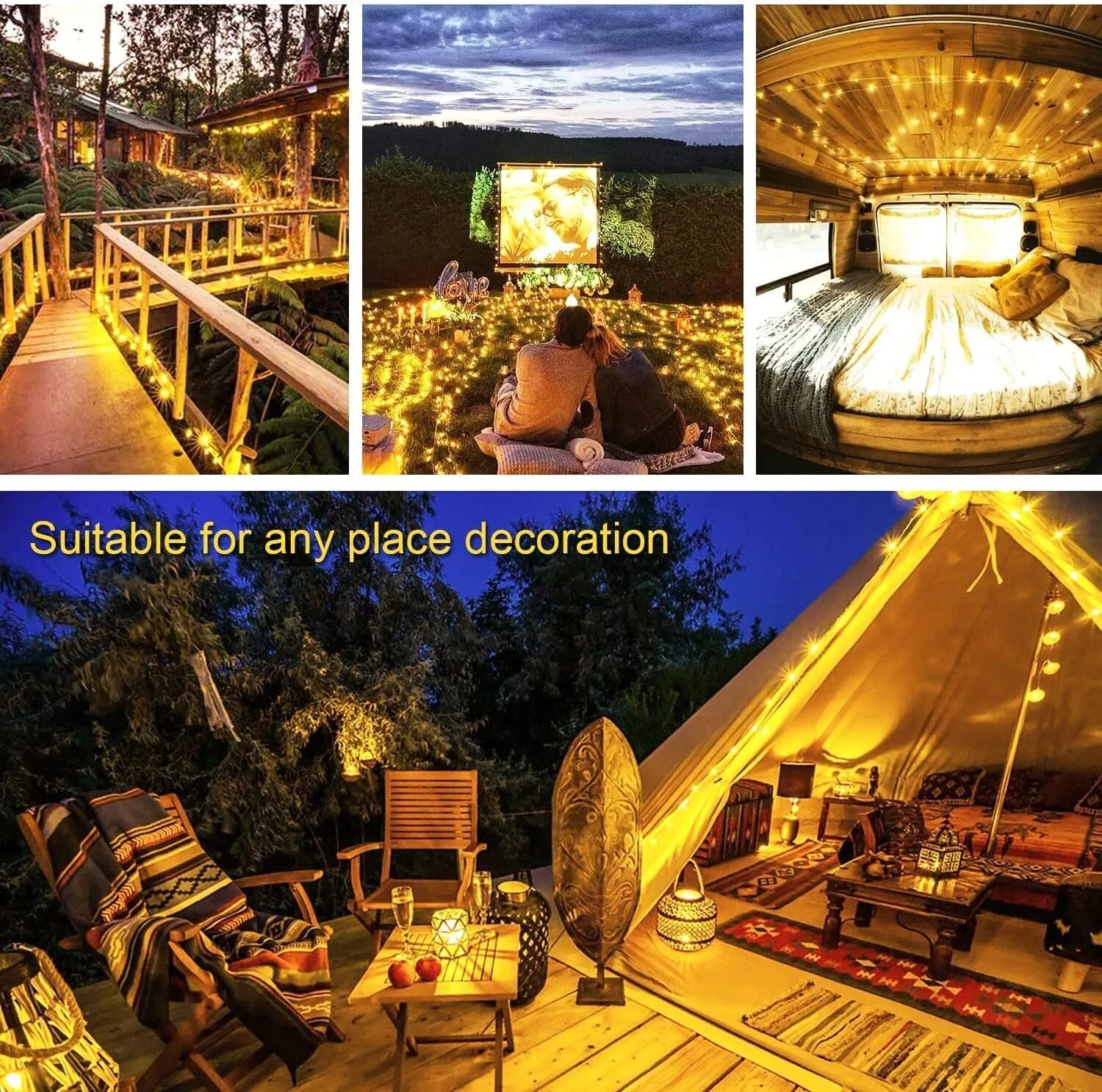 52M 500Leds Solar LED Light Outdoor Festoon Lamp Garden Solar Fairy Light String Waterproof Christmas Garden Decoration Outdoor