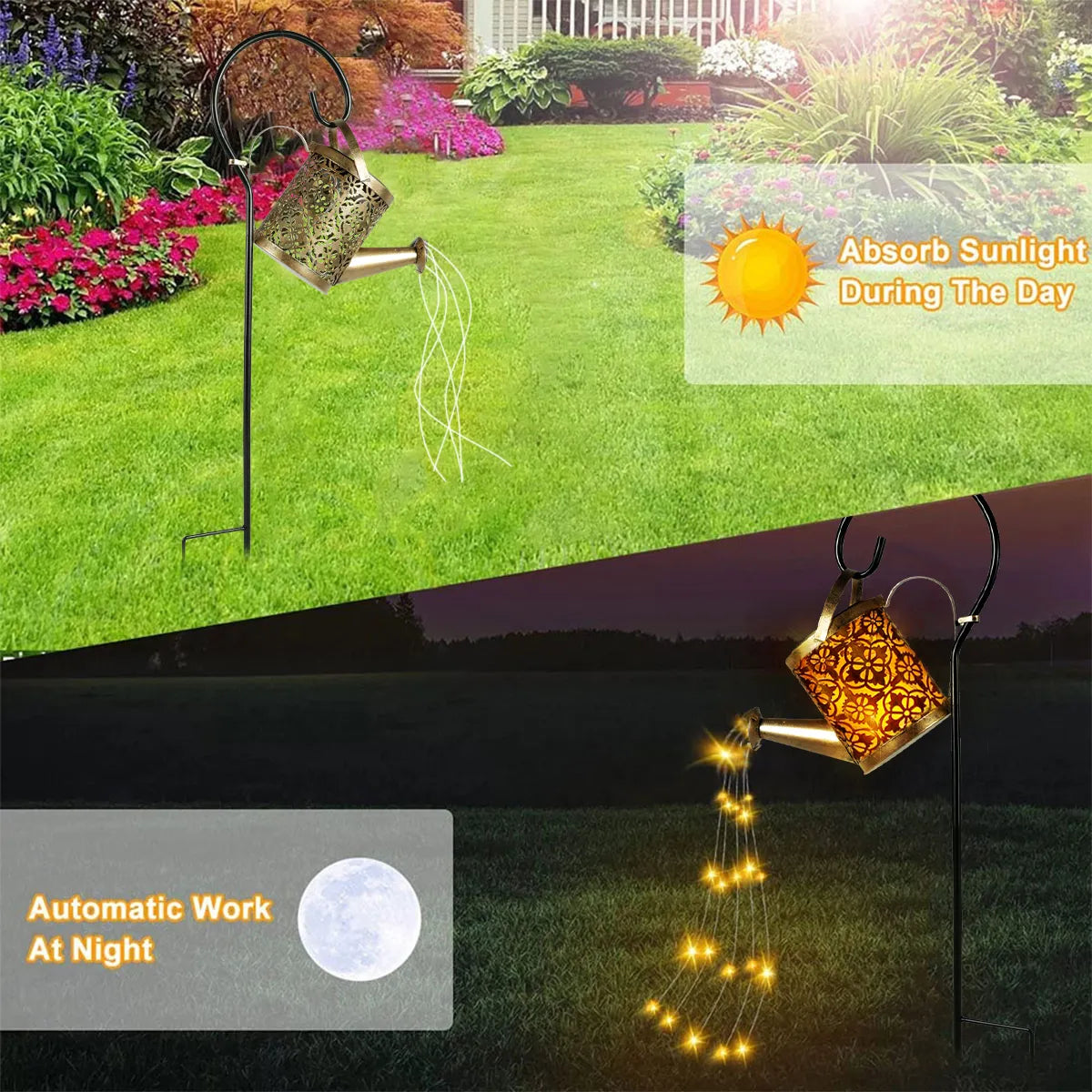 Solar Watering Can Light 36 LED Fairy Lights Waterproof Kettle String Lamp Hanging Solar Lantern Outdoor Garden Decor