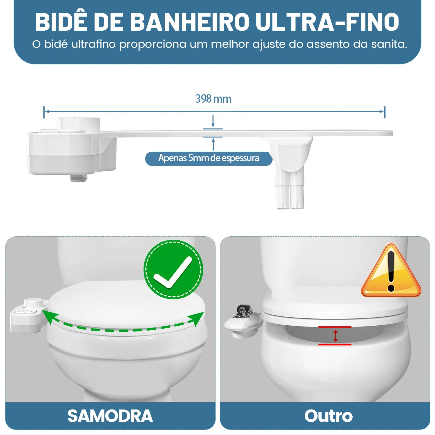 Non-Electric Bidet - Self Cleaning Dual Nozzle (Frontal and Rear Wash)