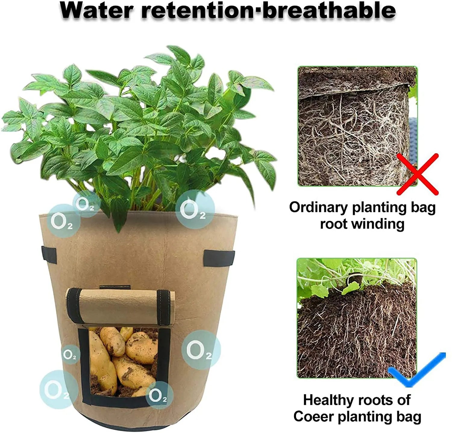 Felt plant grow bags nonwoven fabric garden potato pot