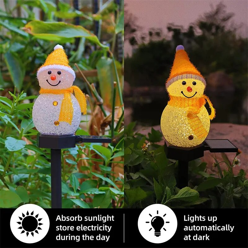 New Christmas Snowman Decoration Light Solar LED Garden Waterproof Light Outdoor Lawn Landscape Underground Lantern Nightlight