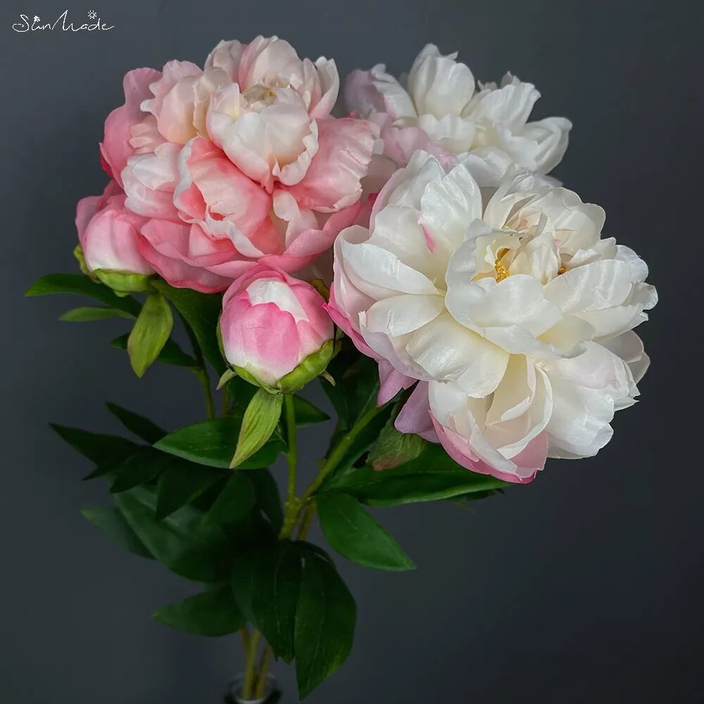 2-Head Delicate Big European Peony Silk Artificial Flowers