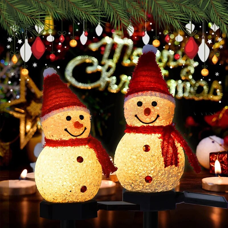 New Christmas Snowman Decoration Light Solar LED Garden Waterproof Light Outdoor Lawn Landscape Underground Lantern Nightlight