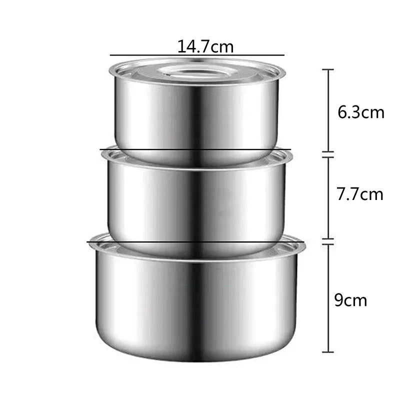 Pot Cooking Accessories Stew 3pcs Tools Steel Kitchenware Stainless Pot Stock Cookware With Pot Set Lid Soup Kitchen