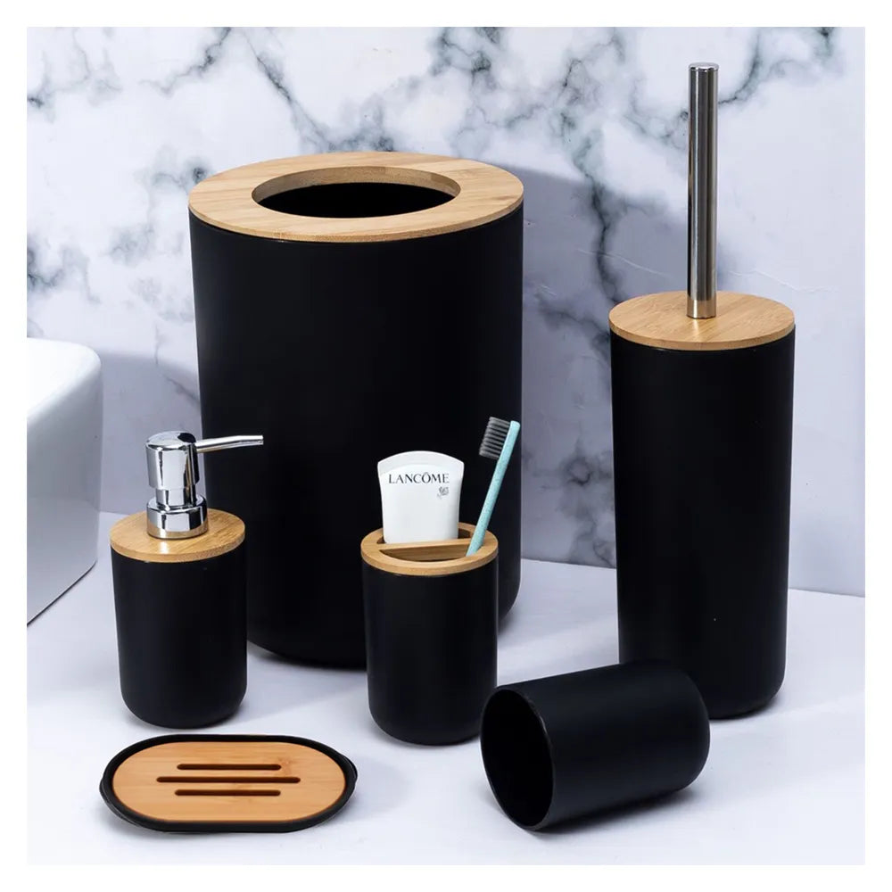 Bathroom Accessories Set Soap Dispenser Bottle Dish Washroom Toothbrush Holder