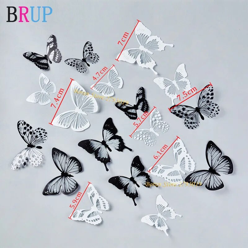 Crystal Butterflies 3d Wall Sticker Beautiful Butterfly Living Room