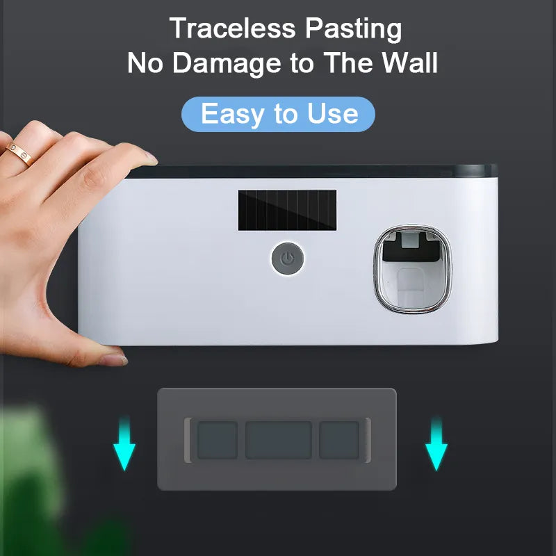 Electric Toothbrush UV Sterilization Drying Holder Wall Mounted Toothpaste