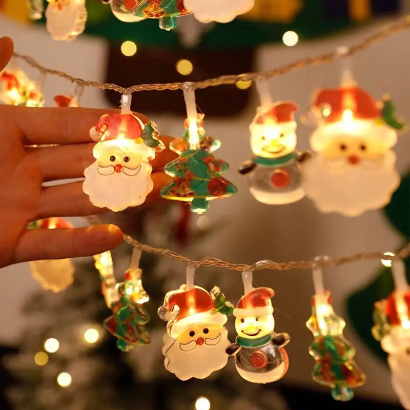 Christmas Tree LED Light 1.5M x10 Xmas Hanging Lamp Fairy Light Garland Home Decoration Ornament 2024 New Year Gifts