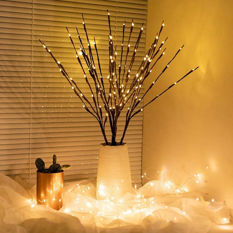 New Year 2024 Creative Willow Twig Branch Lights LEDs Christmas Decoration for Home Xmas Decoration