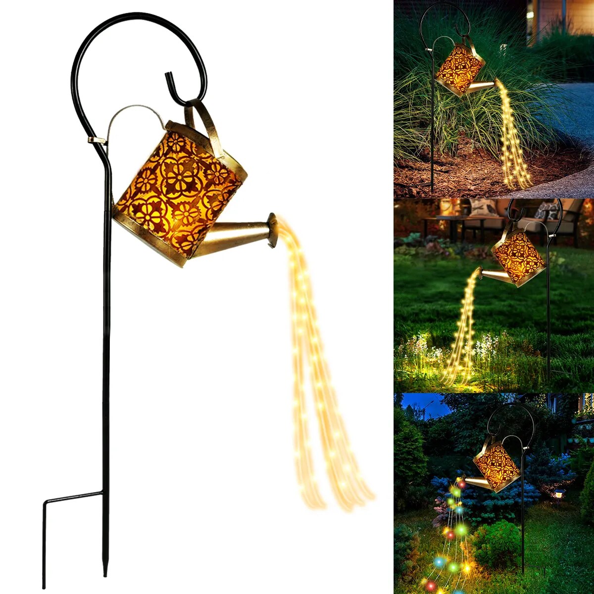 Solar Watering Can Light 36 LED Fairy Lights Waterproof Kettle String Lamp Hanging Solar Lantern Outdoor Garden Decor