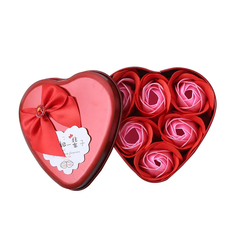 YO CHO Artificial Flower 3/4/6 Pcs Roses Bear Soap Flower Gift Box Valentine's Day Mother's Day Wedding Newyear Gift for Wife