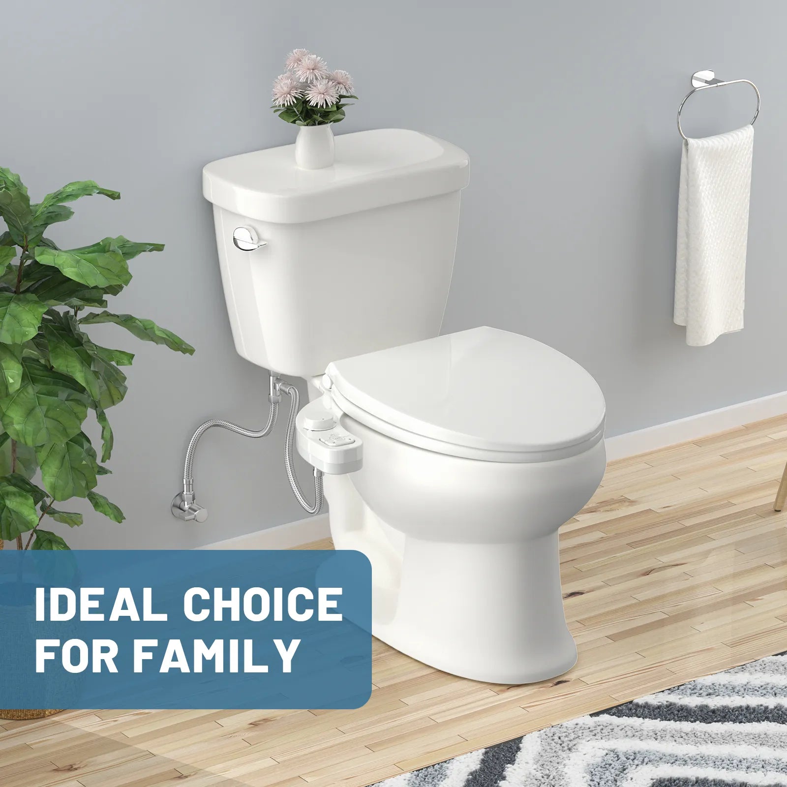 Non-Electric Bidet - Self Cleaning Dual Nozzle (Frontal and Rear Wash)