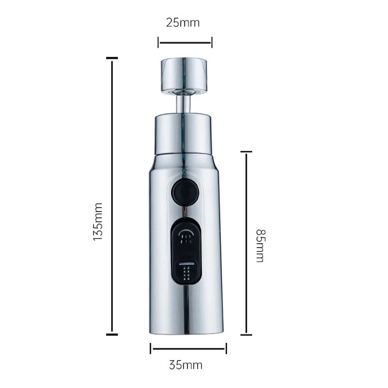 Kitchen Faucet Aerator with 3 Modes of Anti-splash Tap Extender