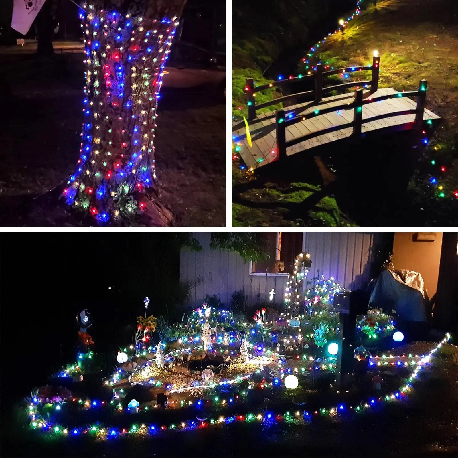 52M 500Leds Solar LED Light Outdoor Festoon Lamp Garden Solar Fairy Light String Waterproof Christmas Garden Decoration Outdoor