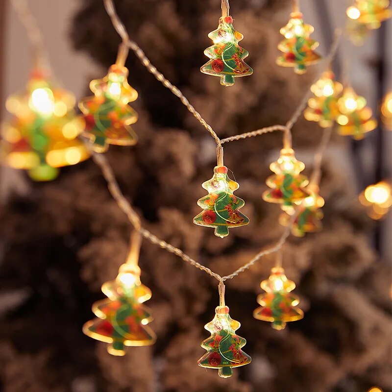 Christmas Tree LED Light 1.5M x10 Xmas Hanging Lamp Fairy Light Garland Home Decoration Ornament 2024 New Year Gifts
