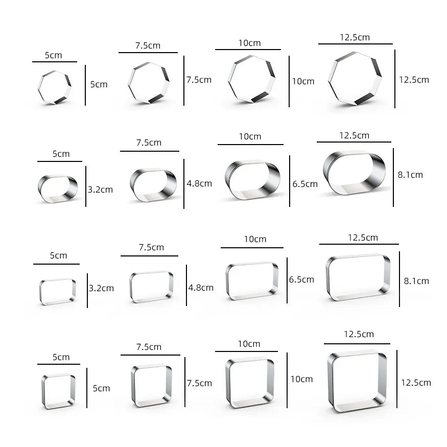 DIY Geometry Rectangular Metal Cookie Cutter For Biscuit Mold And Stamp Fondant Pastry Cake Baking Tools Kitchen Accessories