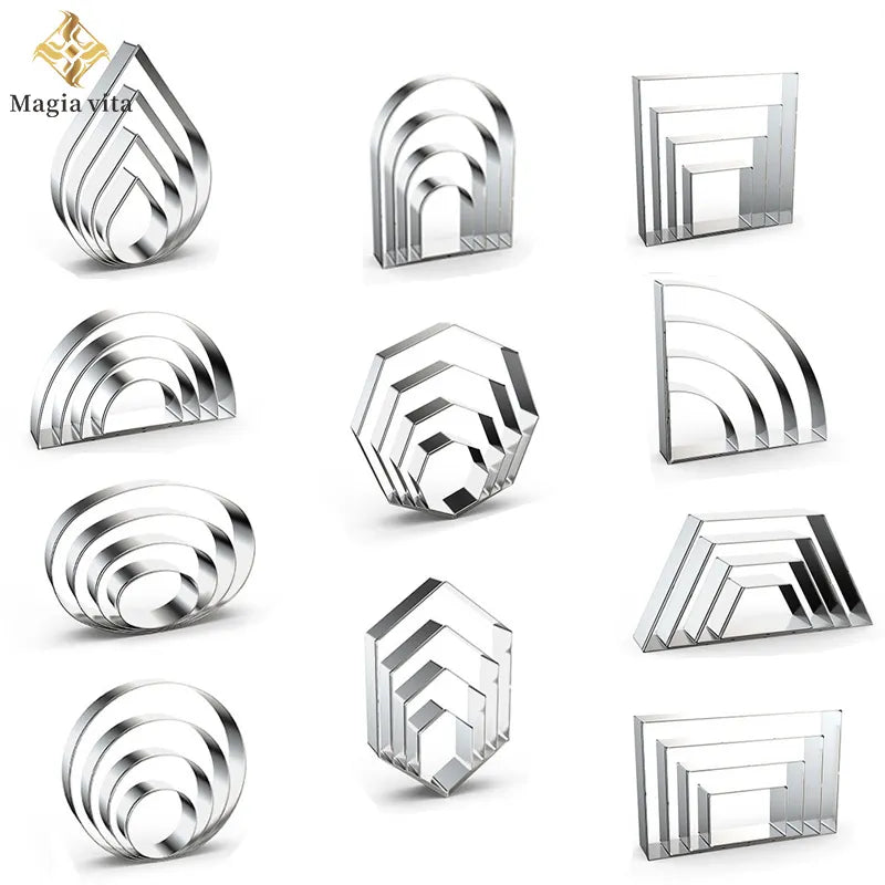 DIY Geometry Rectangular Metal Cookie Cutter For Biscuit Mold And Stamp Fondant Pastry Cake Baking Tools Kitchen Accessories