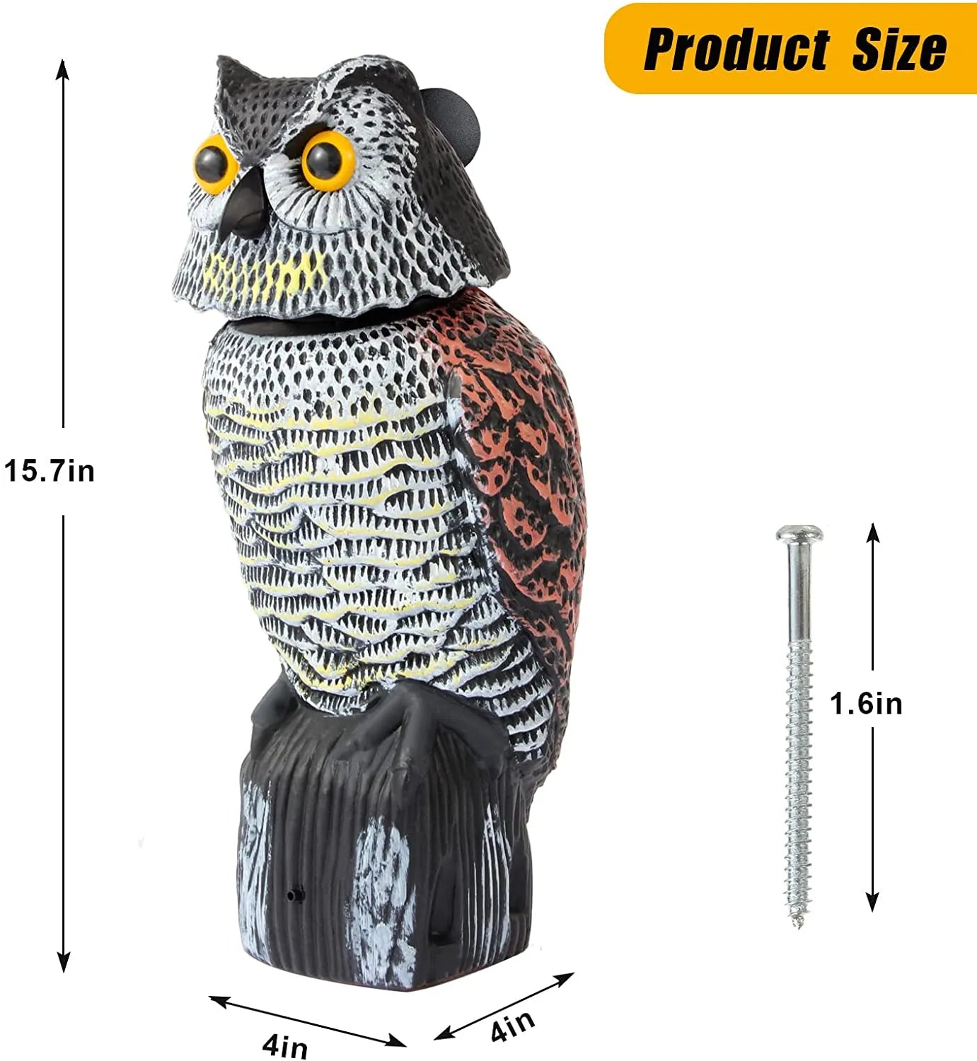 Fake Owl Decoy Plastic Owl Scarecrow Sculpture