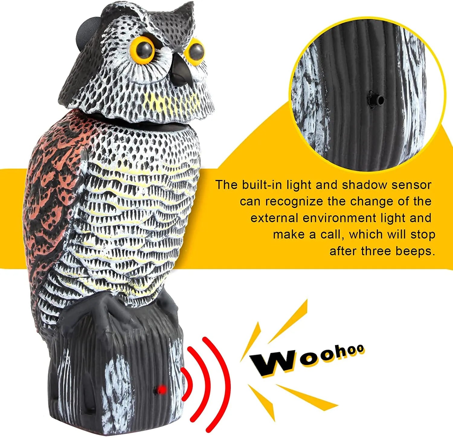Fake Owl Decoy Plastic Owl Scarecrow Sculpture